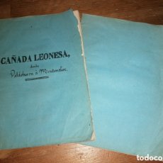 Libros antiguos: DESCRIPCIÓN DE LA CAÑADA LEONESA, DESDE VALDEBURÓN A MONTEMOLÍN + CAÑADA OCCIDENTAL SORIA. 1856. Lote 377540769