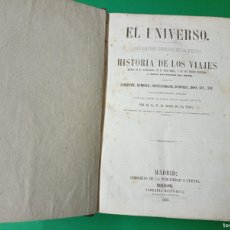Libros antiguos: ANTIGUO LIBRO EL UNIVERSO. HISTORIA DE LOS VIAJES. MADRID - BARCELONA 1849. LUIS TASSO.