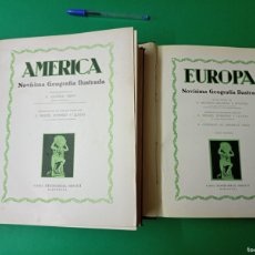 Libros antiguos: LOTE DE 2 ANTIGUOS LIBROS NOVÍSIMA GEOGRAFÍA ILUSTRADA. EUROPA-AMERICA. EDIT. SEGUI.. Lote 395066929