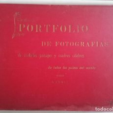 Libros antiguos: PORTFOLIO DE FOTOGRAFIAS DE CIUDADES , PAISAJES Y CUADROS CELEBRES, AÑO 1896. Lote 400571459