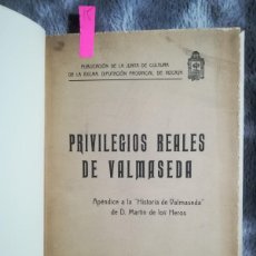 Libros antiguos: (EUSKADI, VIZCAYA) PRIVILEGIOS REALES DE VALMASEDA, MARTÍN DE LOS HEROS. BILBAO 1926