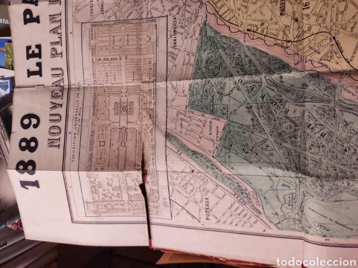 Libros antiguos: Nouveau plan de PARIS 1889 - Foto 3