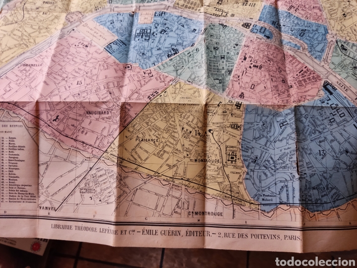 Libros antiguos: Nouveau plan de PARIS 1889 - Foto 7