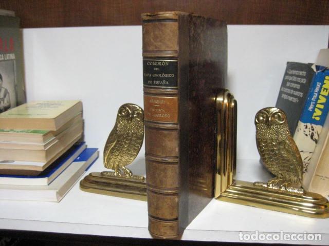 Antiquarische B&uuml;cher: Descripci&oacute;n f&iacute;sica, geol&oacute;gica y minera de la provincia de Logro&ntilde;o CON MAPA Y DESPLEGABLES 1894 piel