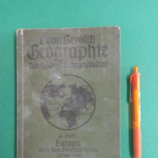 Libros antiguos: ANTIGUO LIBRO DE GEOGRAFIA DE EUROPA. 1926. EN ALEMÁN.