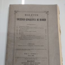 Libros antiguos: 1881 BOLETIN SOCIEDAD GEOGRAFICA DE MADRID MAPA HUERTA MURCIA F. BOTELLA INUNDACIONES SEQUIAS LORCA