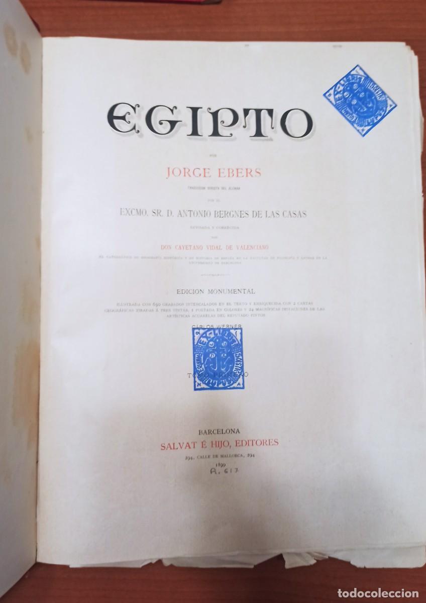 Libros antiguos: 1899. EGIPTO. JORGE EBERS. 2 TOMOS - Foto 29