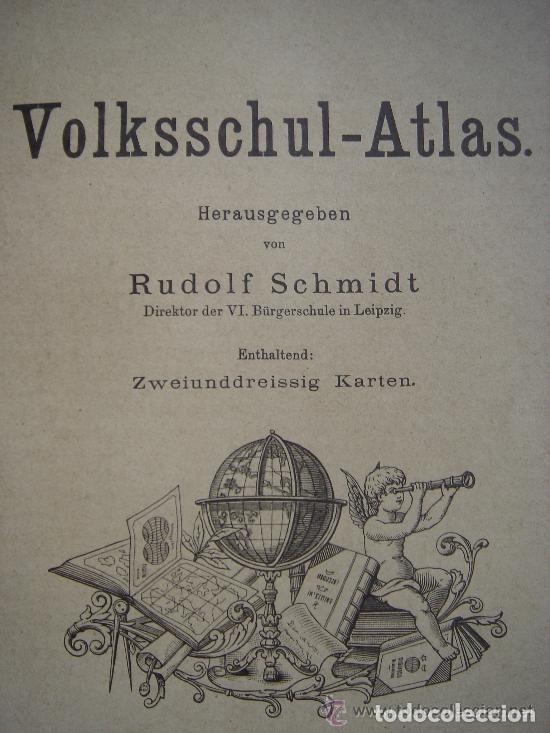Livres anciens: ATLAS UNIVERSAL ESCOLAR, 1895, SCHMIDT, ATLAS CON 32 MAPAS COLOREADOS