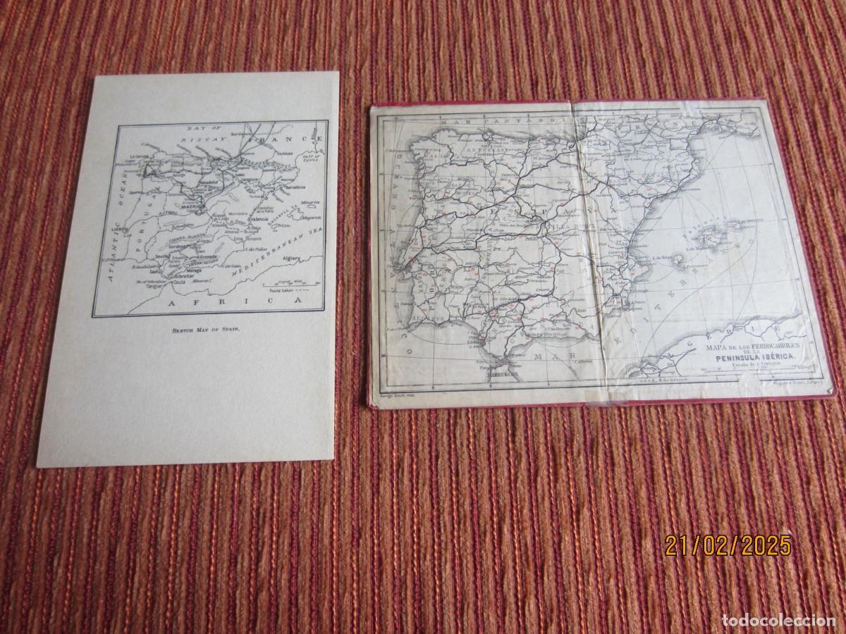Libri antichi: 1908-2 MAPAS DE ESPA&Ntilde;A. DE JHON LOMAS Y GUIA BAEDEKER, FERROCARRILES. ORIGINALES