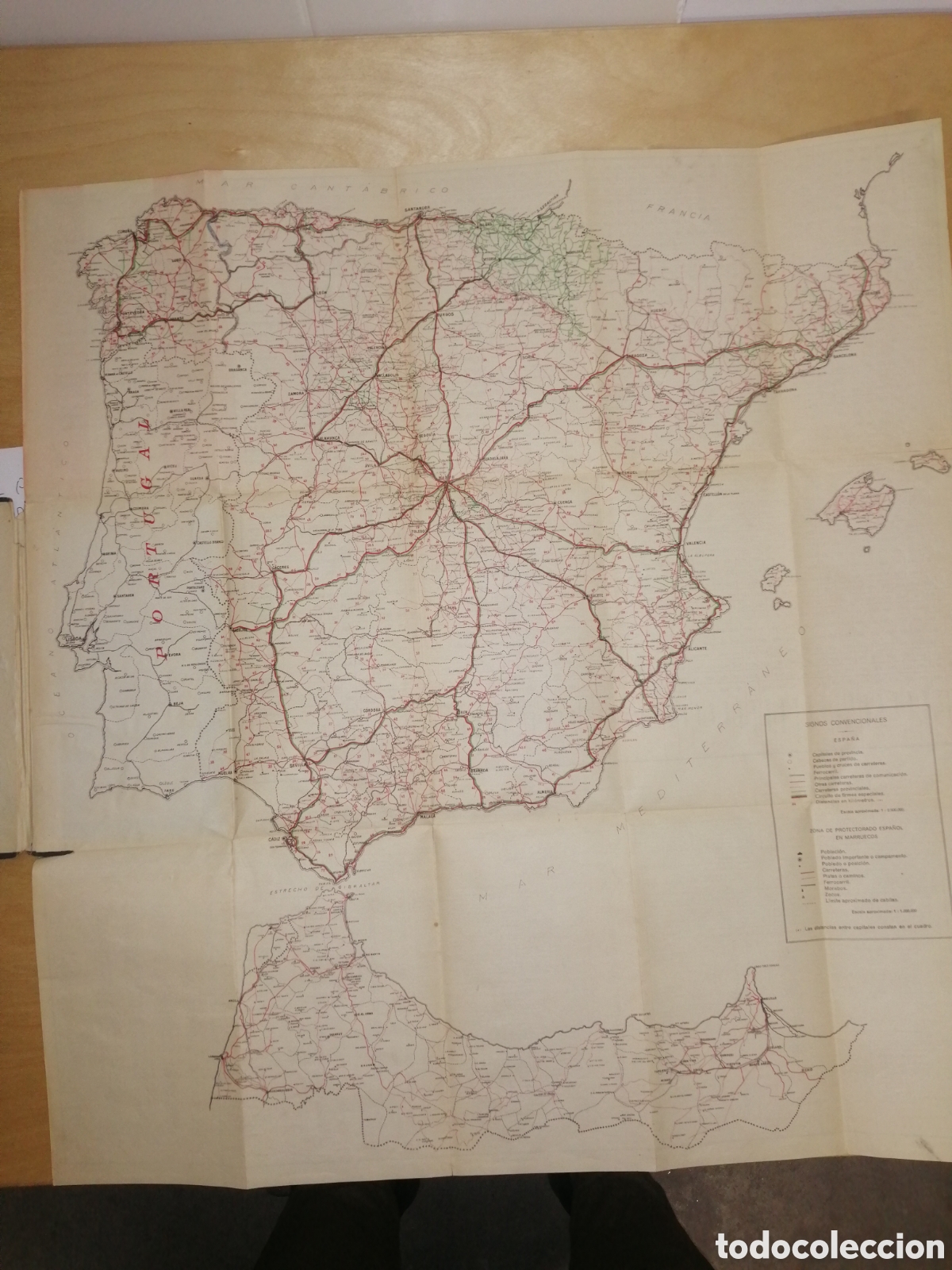 Libros antiguos: Mapa de Espa&ntilde;a y Protectorado de Marruecos (Edici&oacute;n 1928) - Foto 3