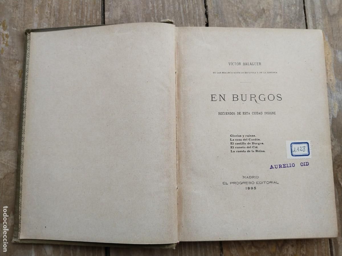 Libri antichi: EN BURGOS DE VICTOR BALAGUER 1895