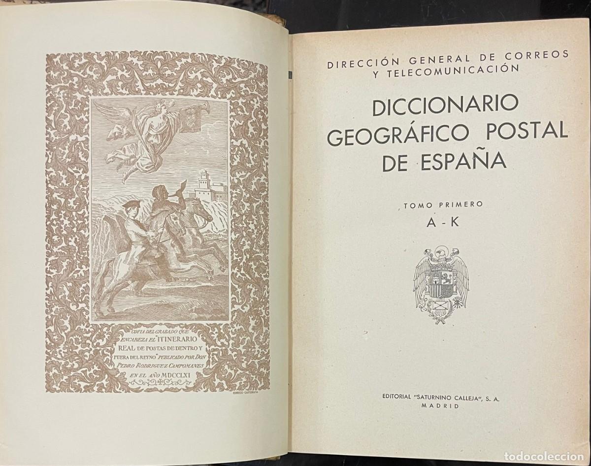 Libri antichi: Direcci&oacute;n General de Correos y Telecomunicaciones . Diccionario Geogr&aacute;fico Postal de Espa&ntilde;a