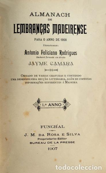 Libros antiguos: ALMANACH DE LEMBRAN&Ccedil;AS PARA O ANNO DE 1908. - Foto 2