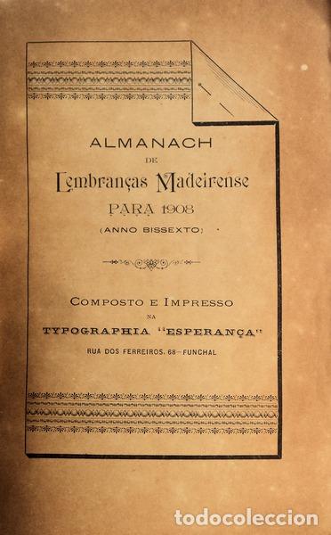 Libros antiguos: ALMANACH DE LEMBRAN&Ccedil;AS PARA O ANNO DE 1908. - Foto 3
