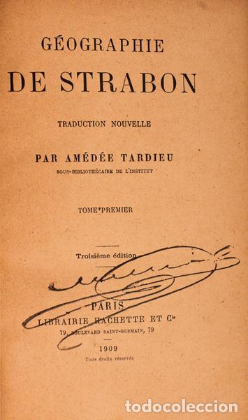Libros antiguos: ESTRAB&Atilde;O. - G&Eacute;OGRAPHIE DE STRABON. - Foto 2