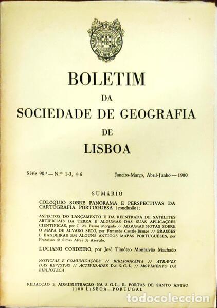 Old books: BOLETIM DA SOCIEDADE DE GEOGRAFIA DE LISBOA, N.&ordm; 1-3 E 4-6, JANEIRO-MAR&Ccedil;O E ABRIL-JUNHO 1980.