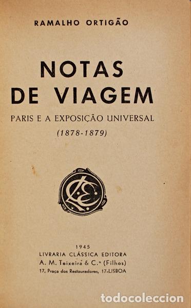 Libros antiguos: RAMALHO ORTIG&Atilde;O. - NOTAS E VIAGENS. - Foto 1