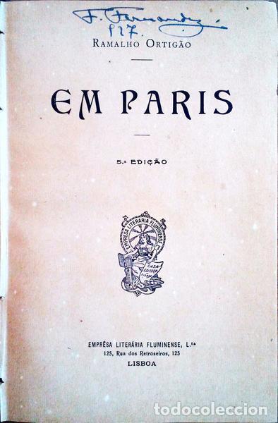 Libros antiguos: RAMALHO ORTIG&Atilde;O. - EM PARIS. - Foto 1