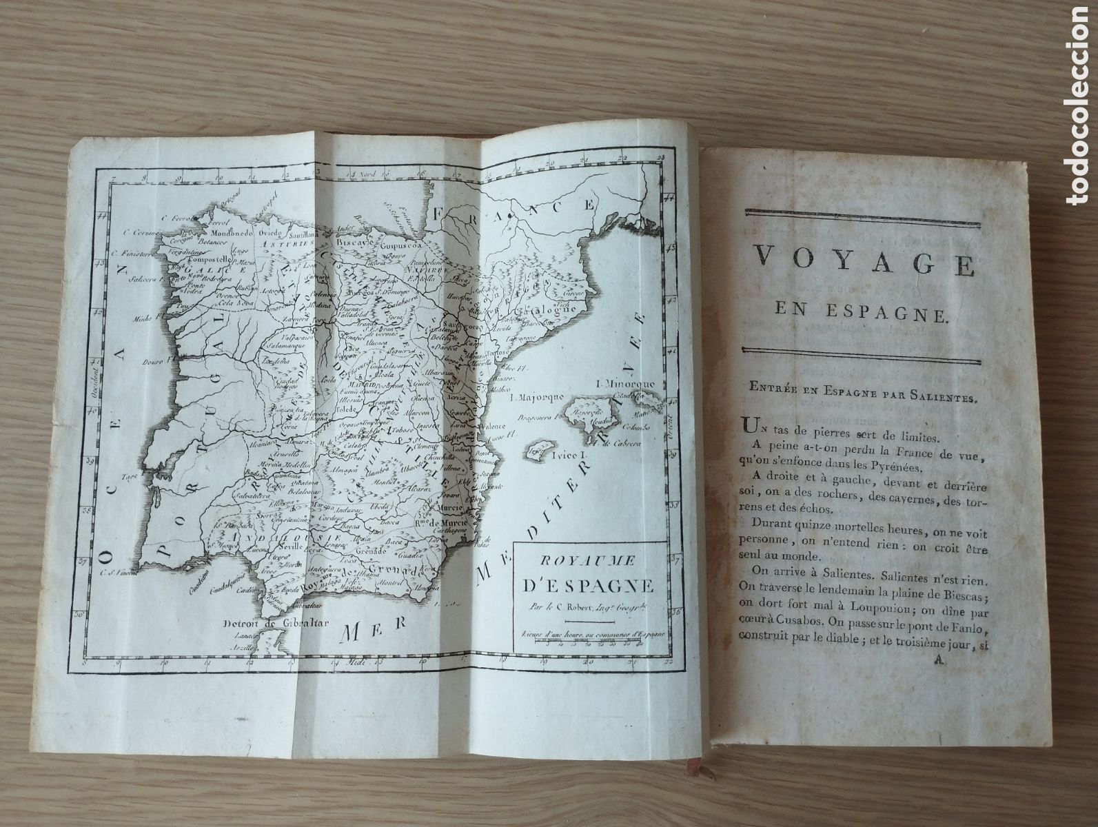 Libros antiguos: Voyage en Espagne - 1796 - Mapa plegado - Foto 2
