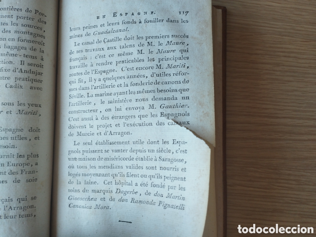 Libros antiguos: Voyage en Espagne - 1796 - Mapa plegado - Foto 7