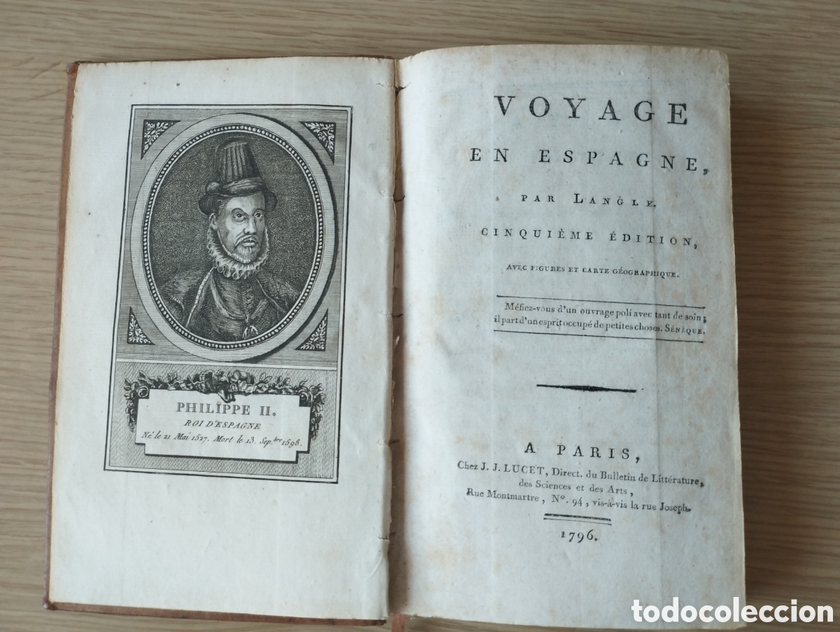 Libros antiguos: Voyage en Espagne - 1796 - Mapa plegado - Foto 1