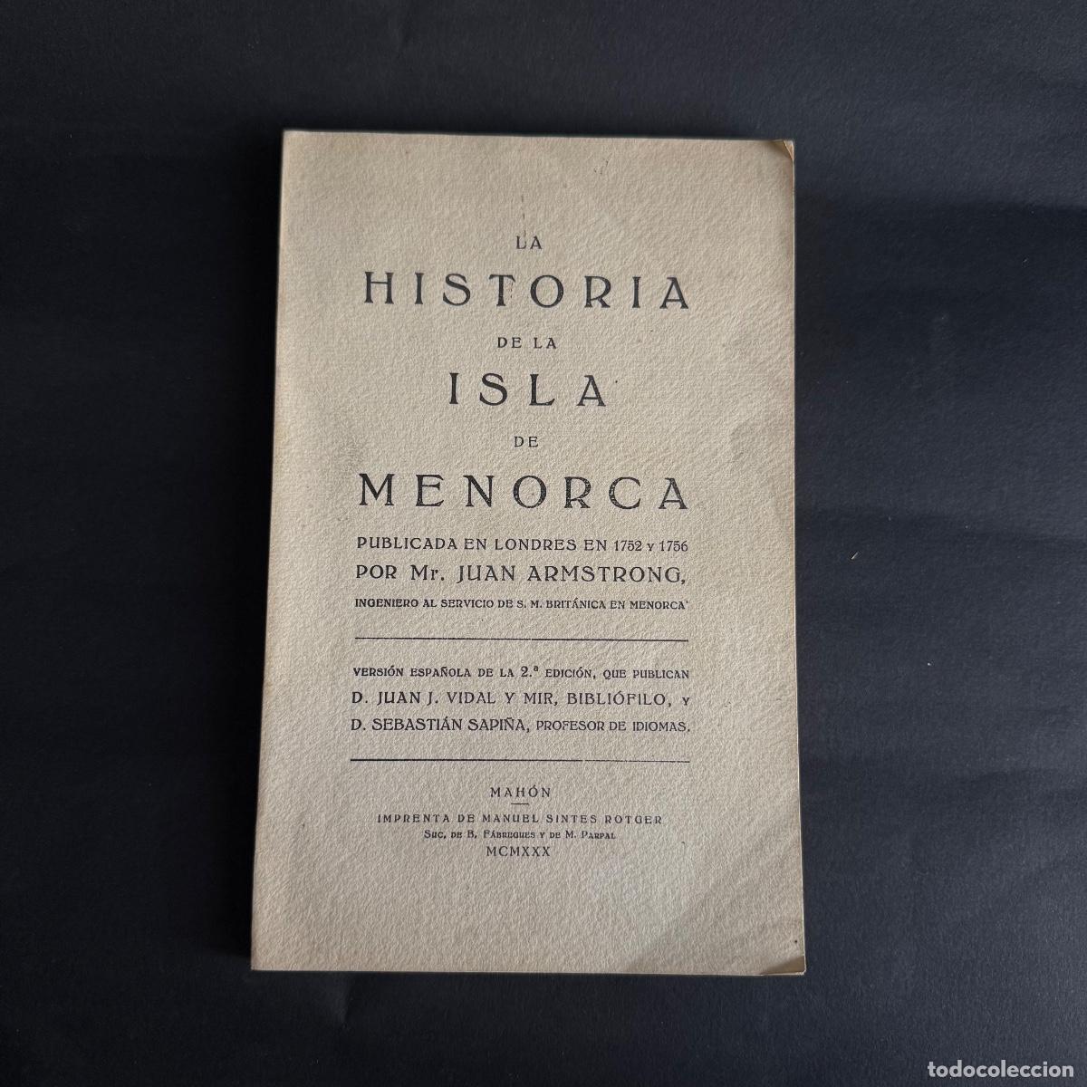 Libros antiguos: Historia de la Isla de Menorca - Mah&oacute;n - 1930 - Foto 1