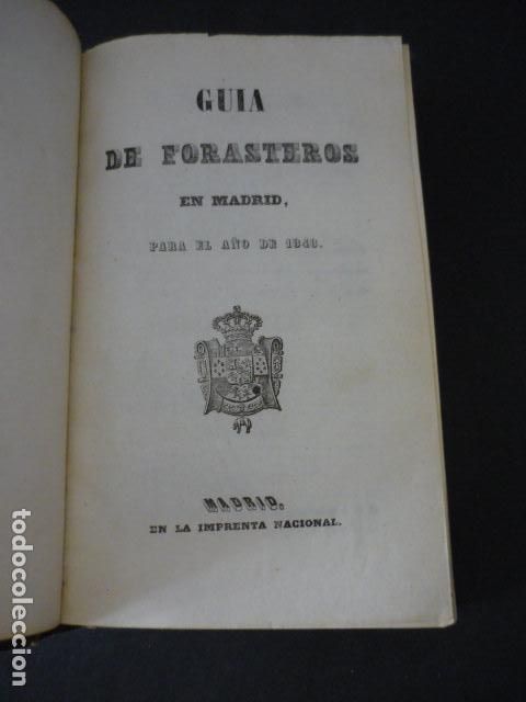 Libros antiguos: GUIA DE FORASTEROS EN MADRID PARA EL A&Ntilde;O DE 1848 ESTADO MILITAR DE ESPA&Ntilde;A E INDIAS