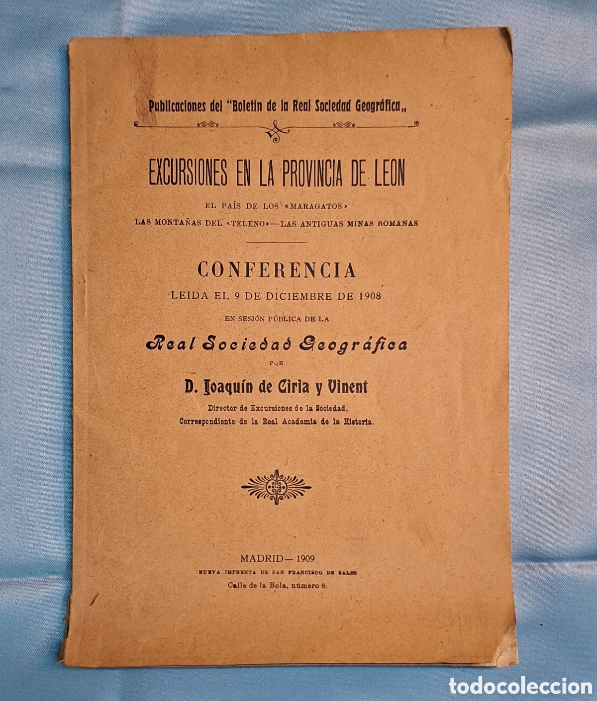Libros antiguos: Excursiones en la Provincia de Le&oacute;n