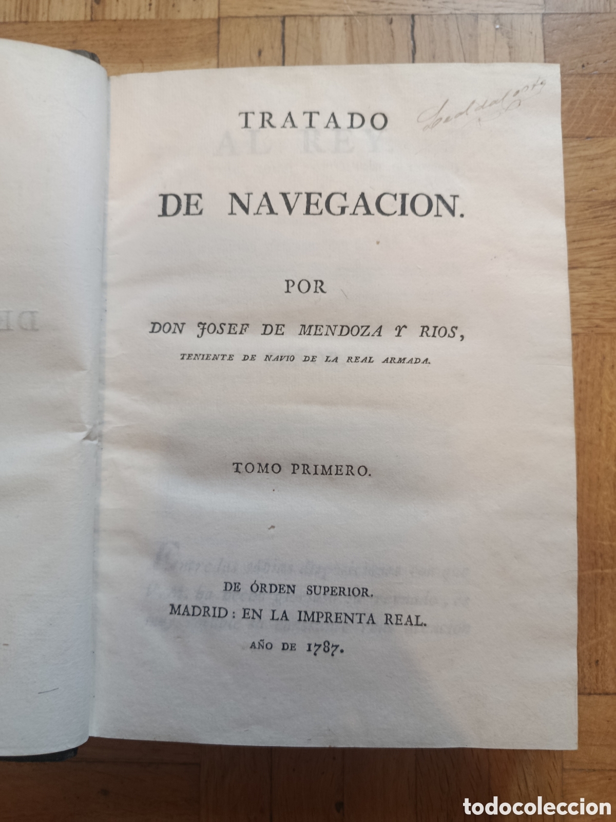 Libros antiguos: Tratado de Navegaci&oacute;n, Josef de Mendoza y R&iacute;os (1787)