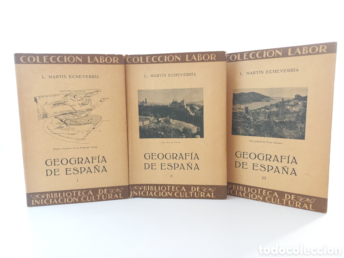 Libros antiguos: Geograf&iacute;a de Espa&ntilde;a. Martin Echevarria. Labor, 1928. Completo. Ilustrado.