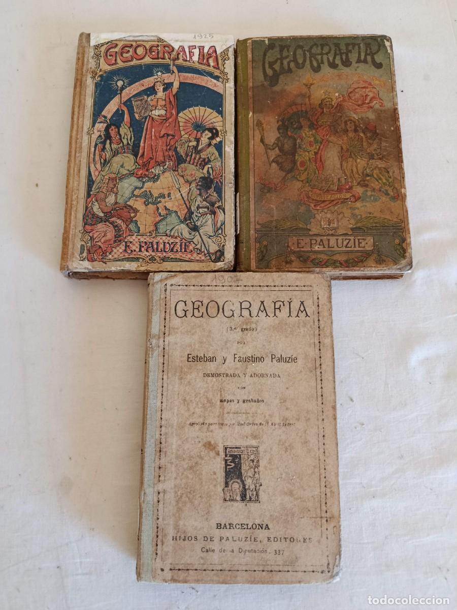Libros antiguos: Lote libros escolares antiguos Geograf&iacute;a