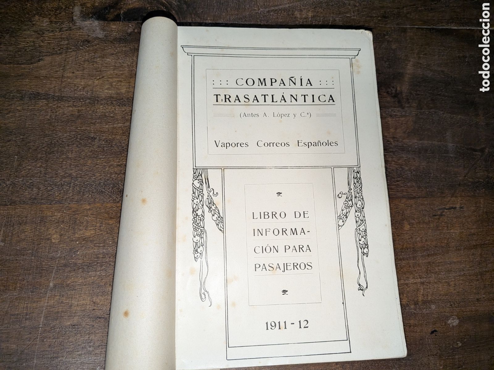 Libros antiguos: Compa&ntilde;&iacute;a trasatl&aacute;ntica libro de informaci&oacute;n para pasajeros 1911-1912 340 pag