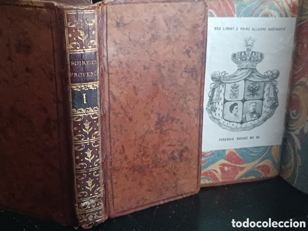 Libros antiguos: LES SOIR&Eacute;ES PROVEN&Ccedil;ALES 1786 TOMOS I y II (falta T3) Ex Libris Pr&iacute;ncipe Alladro Kastriotit (Jerez)