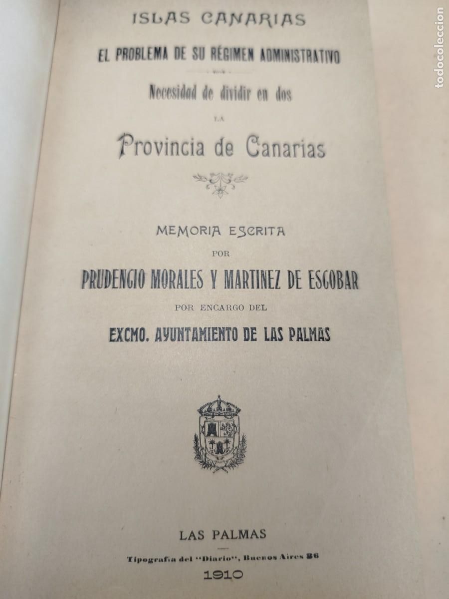 Libri antichi: NECESIDAD DE DIVIDIR CANARIAS EN DOS 1910 MUY RARO