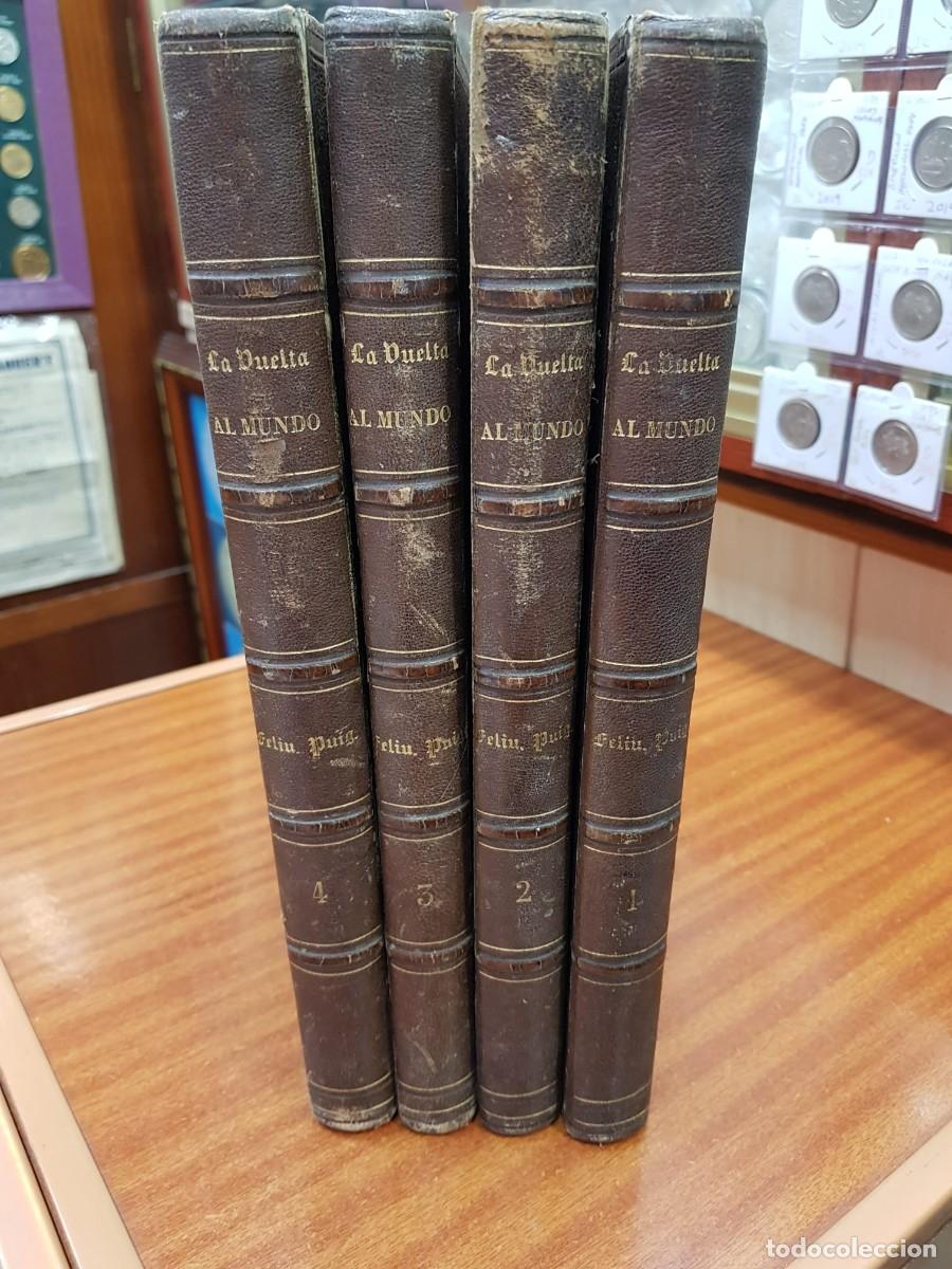 Libros antiguos: LA VUELTA AL MUNDO- 4 TOMOS-A&Ntilde;O 1864-GASPAR Y ROIG, EDITORES