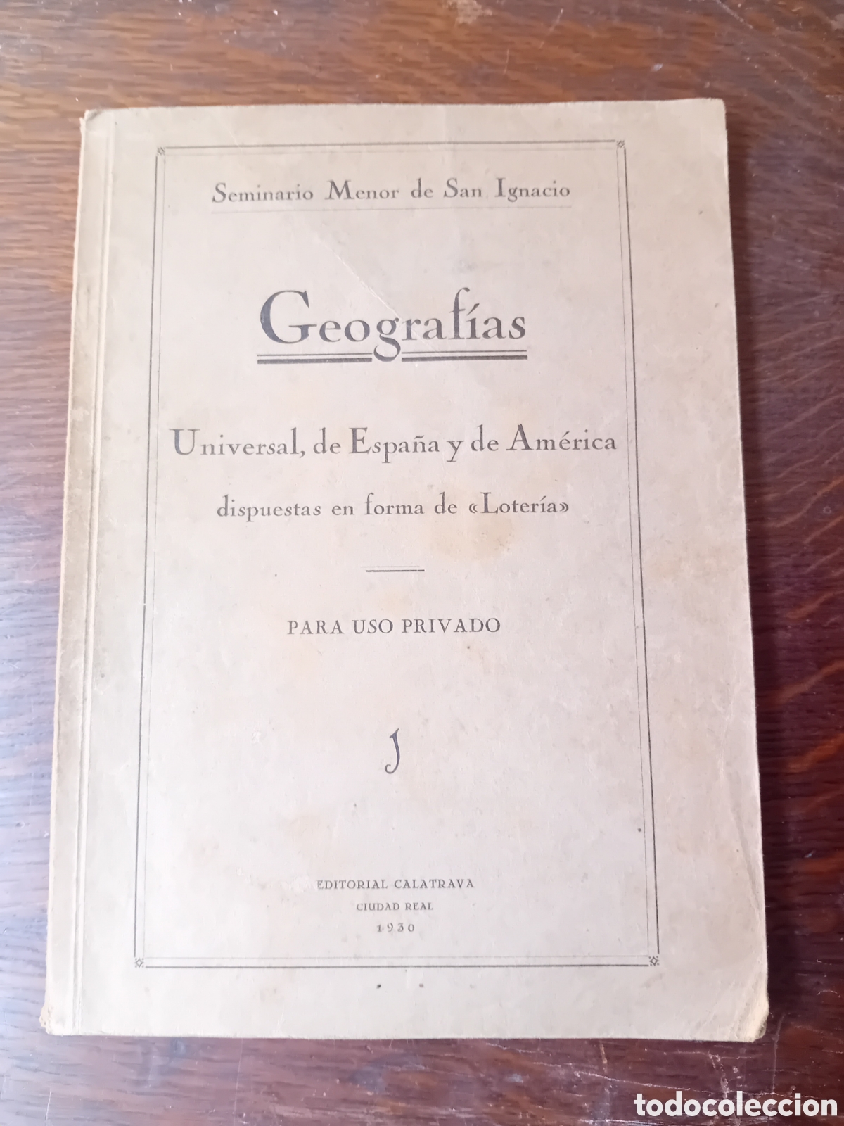 Libros antiguos: libro antiguo a&ntilde;o 1930 Geograf&iacute;as Seminario Menor de San Ignacio