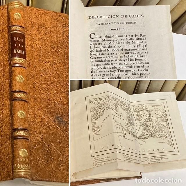 Old books: A&Ntilde;O 1823 - DESCRIPCI&Oacute;N DE C&Aacute;DIZ - LA BAH&Iacute;A Y SUS CONTORNOS - CON MAPA PLEGADO