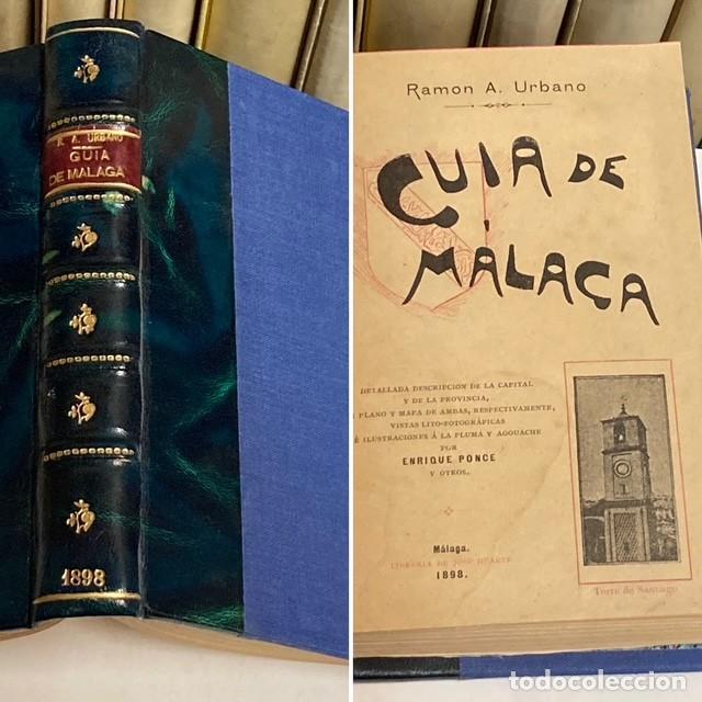 Old books: A&Ntilde;O 1898 - GU&Iacute;A DE M&Aacute;LAGA POR RAM&Oacute;N A. URBANO - CON L&Aacute;MINAS Y MAPA PLEGADO