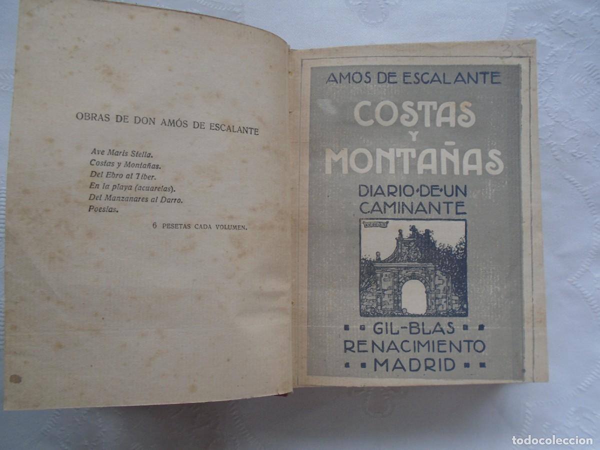 Old books: AM&Oacute;S DE ESCALANTE. COSTAS Y MONTA&Ntilde;AS DIARIO DE UN CAMINANTE. 1921.