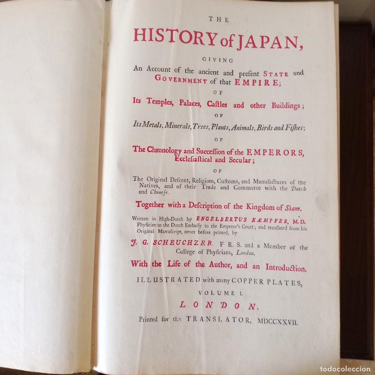 Livros antigos: The History of Japan giving an account of the ancient and present... Kaempfer, Engelbertus (1929)
