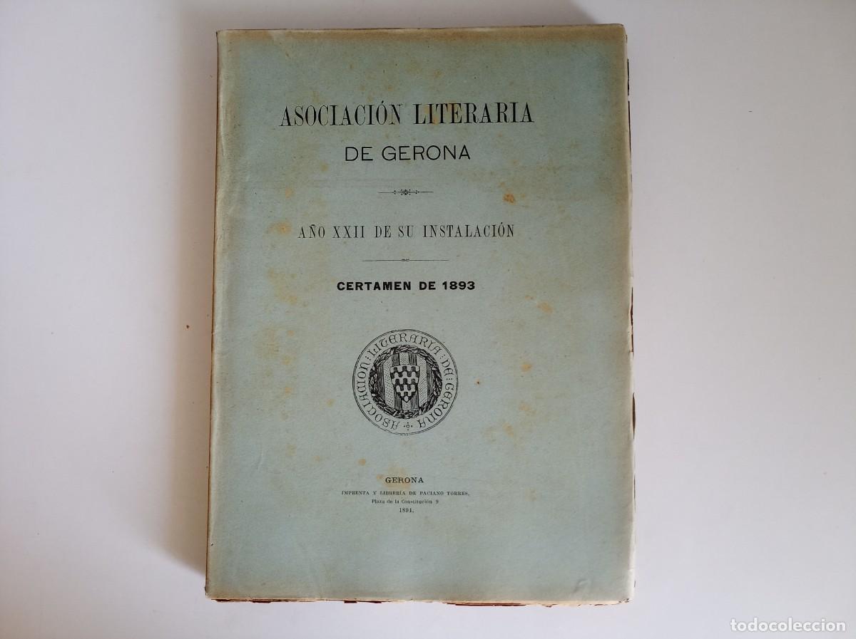 Libros antiguos: ASOCIACI&Oacute;N LITERARIA GERONA. CERTAMEN DE 1893. FOLIO.