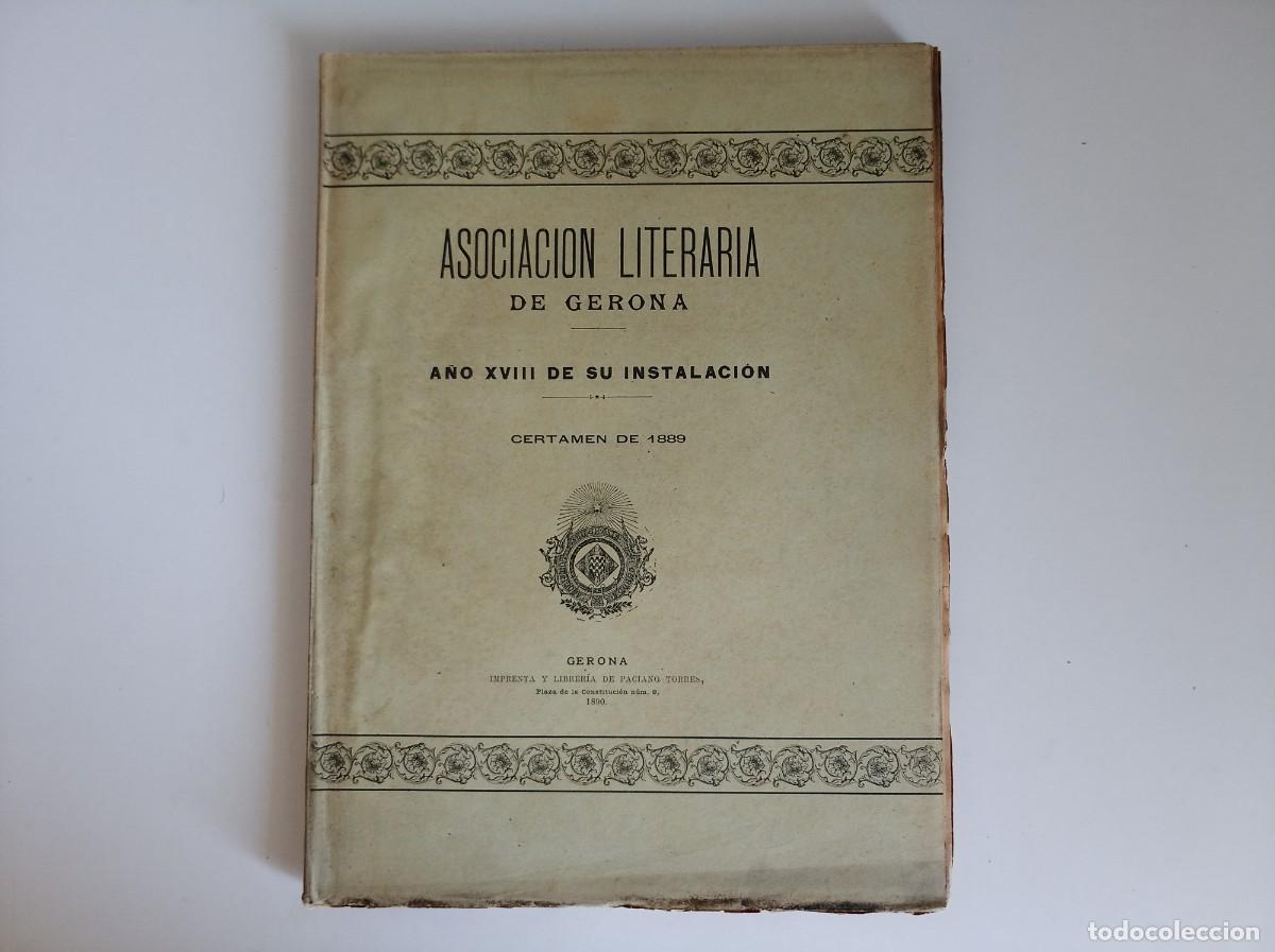 Livros antigos: ASOCIACI&Oacute;N LITERARIA DE GERONA. CERTAMEN DE 1889. FOLIO.