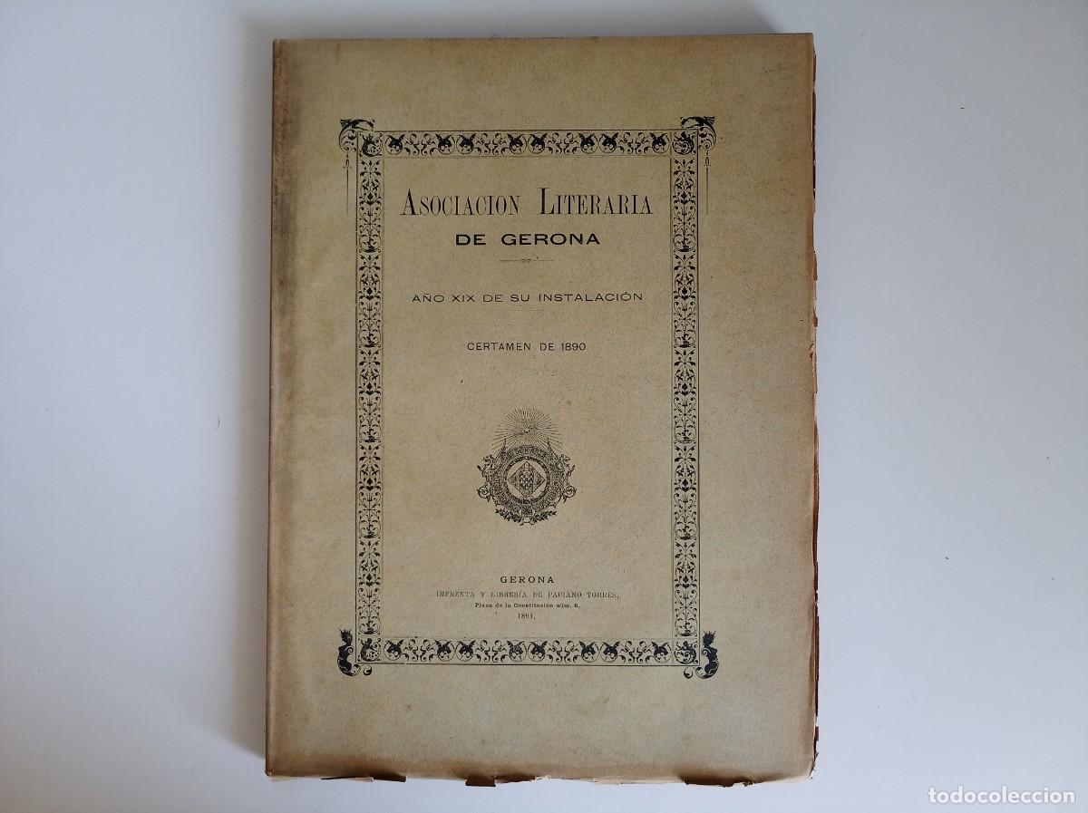 Livros antigos: ASOCIACI&Oacute;N LITERARIA DE GERONA. CERTAMEN DE 1890. FOLIO.