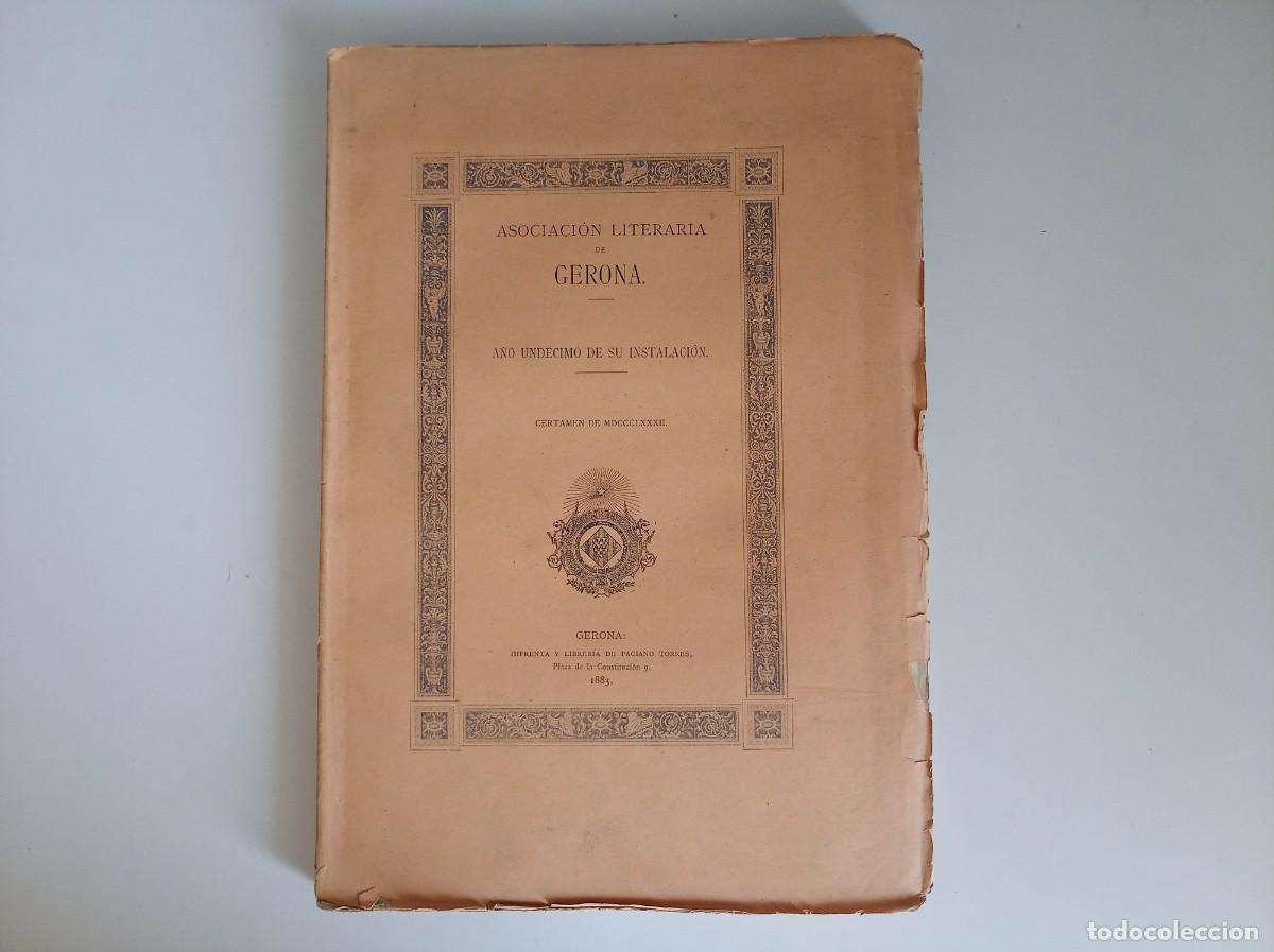Libros antiguos: ASOCIACI&Oacute;N LITERARIA DE GERONA. CERTAMEN DE 1883. FOLIO.