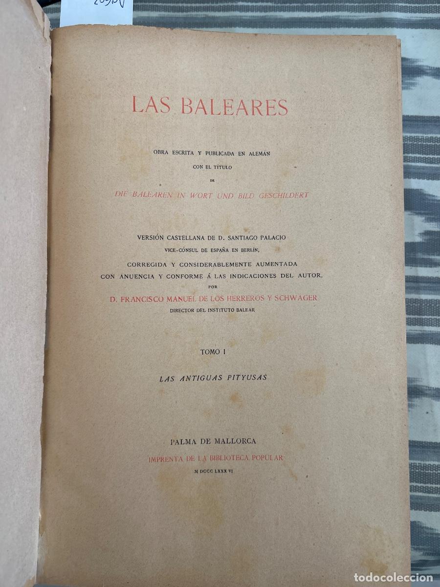 Libros antiguos: LAS BALEARES, DIE BALEAREN, LAS ANTIGUAS PITYUSAS, FRANCISCO MANUEL DE LOS HERREROS, 1886