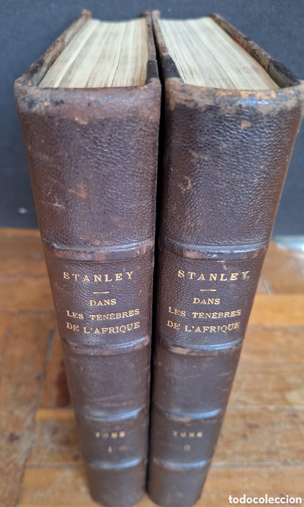 Libros antiguos: STANLEY DANS LES TENEBRES DE L'AFRIQUE 2 TOMOS 150 GRABADOS Y MAPAS 1890 SOLO WESTERN UNION