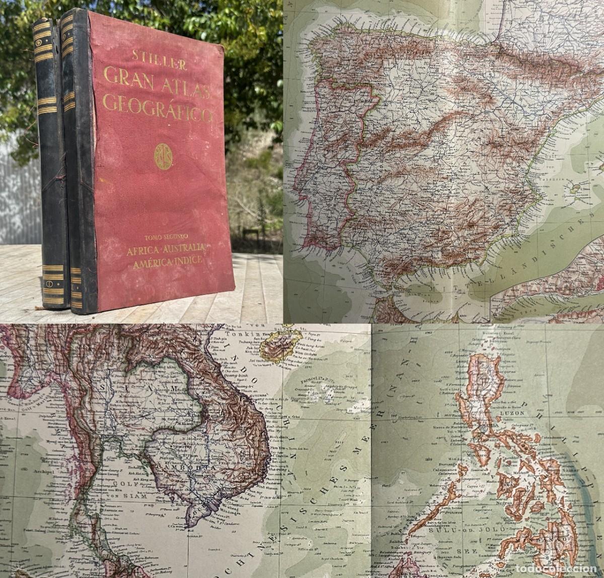 Libros antiguos: A&Ntilde;O 1926 - ENORME ATLAS - GRAN ATLAS GEOGRAFICO STIELER - MAPAS - 40,00 x 26,00cm