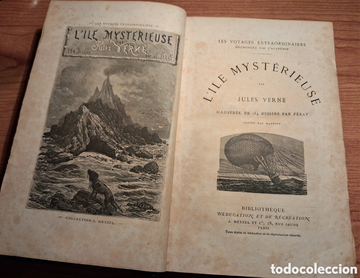 Libros antiguos: JULES VERNE. L'ILE MYTERUEUSE. PARIS 1885.