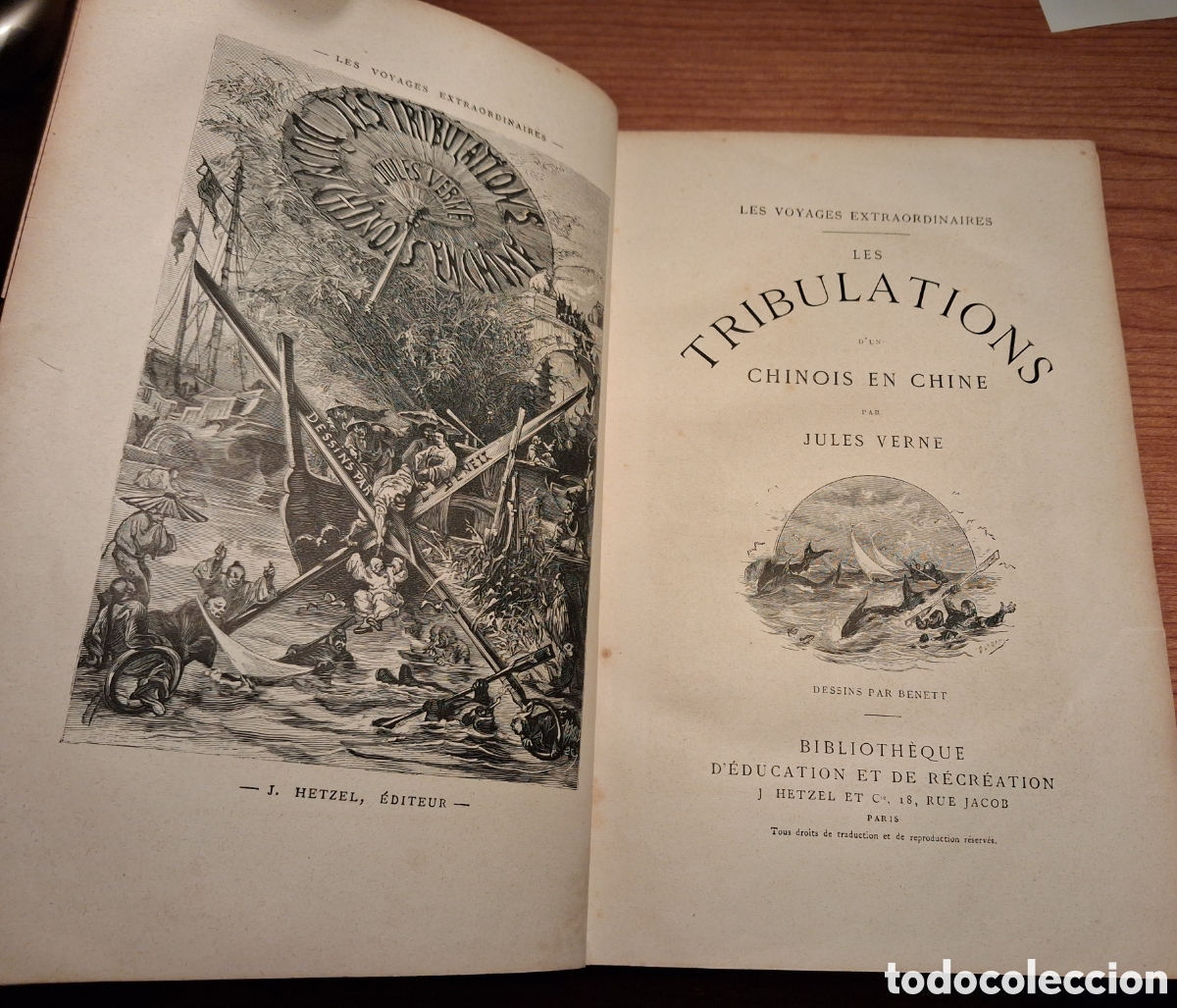 Libros antiguos: JULES VERNE. LES TRIBULACIONS D'UN CHINOIS EN CHINE. PARIS 1890.