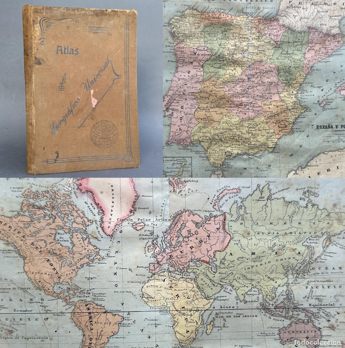 Libros antiguos: ATLAS GEOGRAFICO UNIVERSAL - MAPAS - VEINTE MAPAS ARREGLADOS AL MERIDIANO DE MADRID